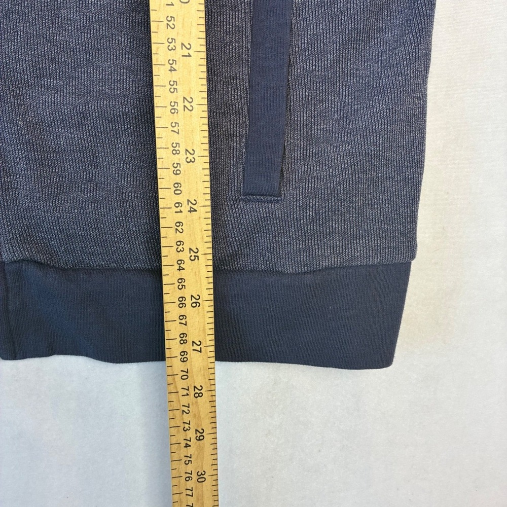 Calvin Klein Full Zip Sweater Mens Large Navy Blue Heather Mock Neck Casual Logo - Picture 4 of 8